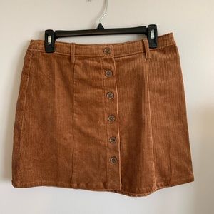 Corduroy button up skirt